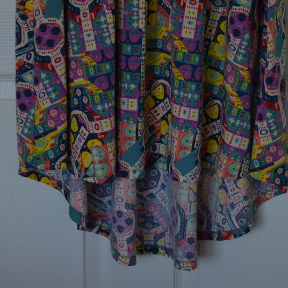 LuLaRoe Funky Pattern Carly Style Dress w Pocket - Picture 7 of 13